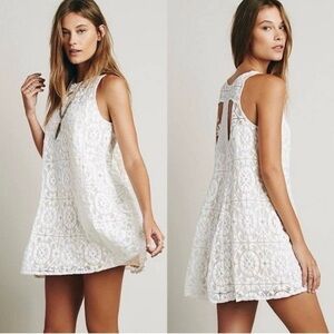 *FREE PEOPLE* Cream Wallflower Tent Swing Mini Dress